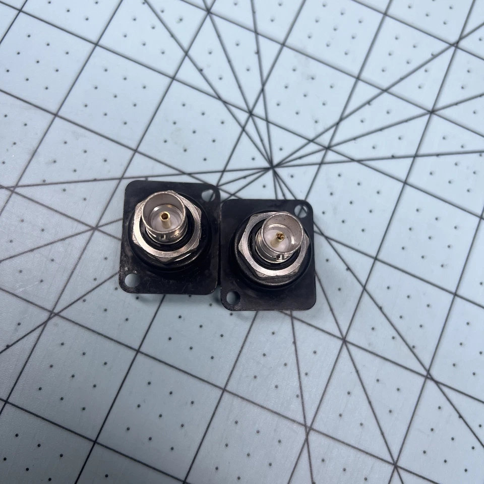 Lot Of 2 OEM Neutrik NBB75DFIB Panel D-Mount BNC - Black NOS - Image 3 of 4