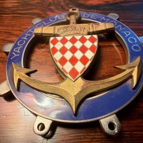 Authentic 1960's Yacht Club de Monaco Car Radiator Badge Emblem