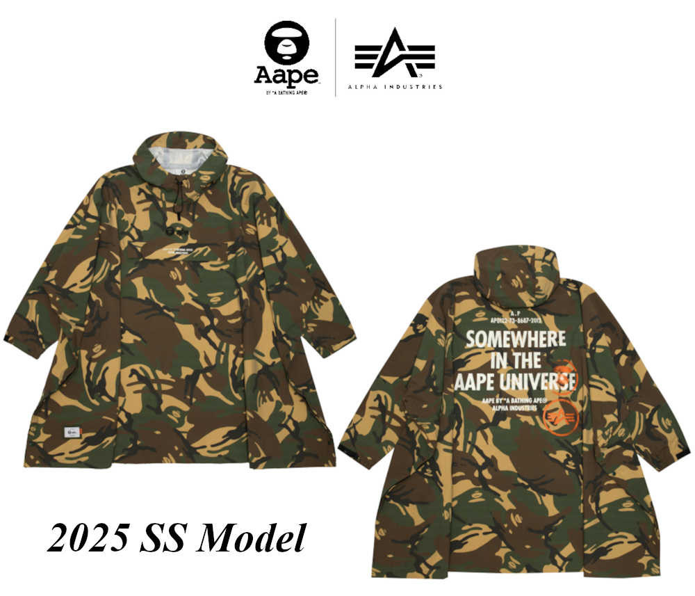 Aape x Alpha Industries Men's Pocketable Rain Jacket 2025 SS Aape x Alpha Industries Men's Pocketable Rain Jacket 2025 SS