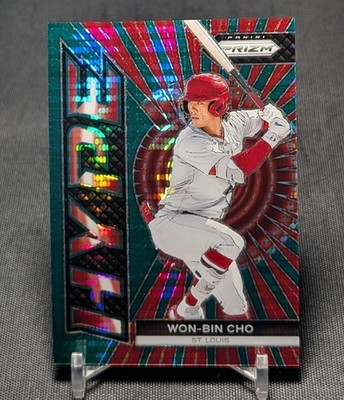 Won Bin Cho Green Pulsar /25 HYPE Rookie RC 2024 Panini Prizm Card #12 Cardinals