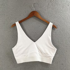 Fabletics All Day Every Day Low-Impact Sports Bra Womens V-Neck Pullover White