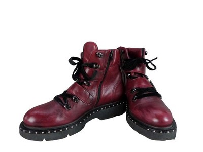Carolina Damen Schuhe Boots Gr. 39 Bordeaux Leder Stiefel Stiefelette (W)