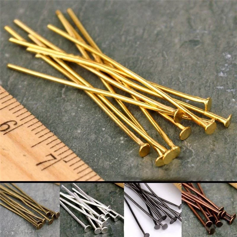 15mm-70mm DIY Supplies Flat Head Pins Findings Making For Jewelry Headpins - Image 4 of 4