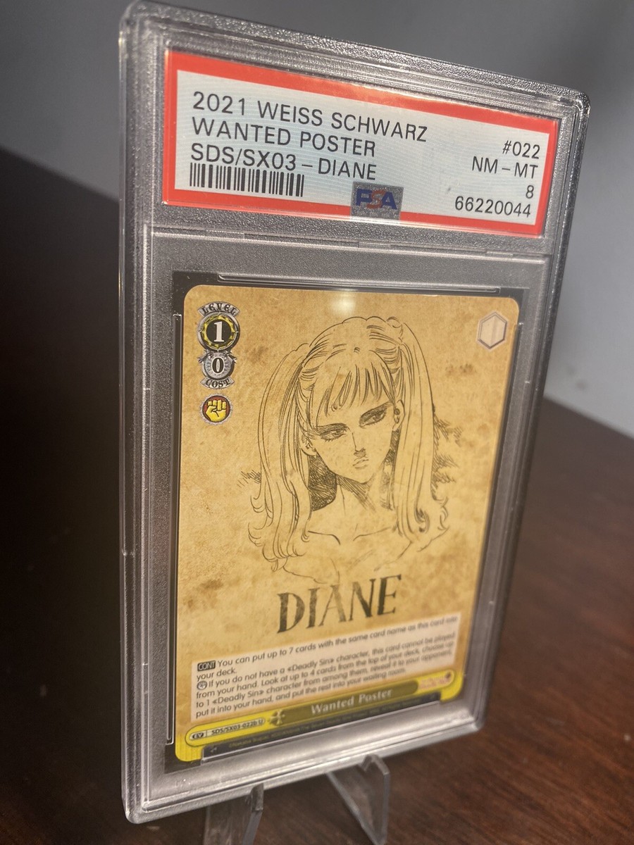 2021 Weiss Schwarz Seven Deadly Sins Wanted Poster Diane PSA 8 NM