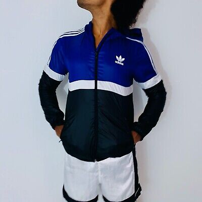 Super Rare Adidas Originals Jacket Windbreaker Glanz Cal Surf Gray YL Men  Small