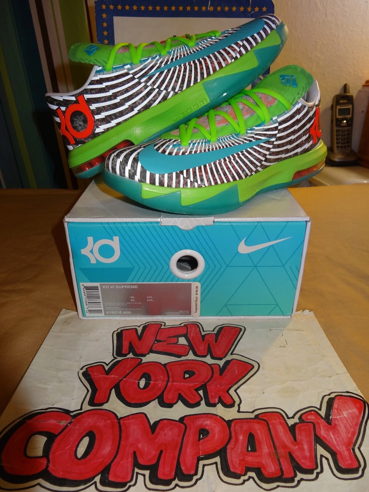 Nike KD VI Supreme « D.C. Pre Heat » Gamma bleu/gris poussiéreux Flash Lm 618216 400