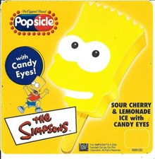 Classic Bart Simpson Popsicle Ice Cream Truck Sticker 6"x6"