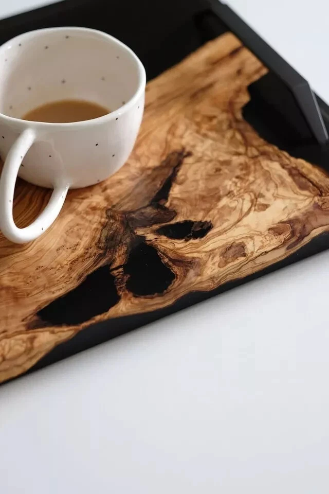 Handmade Epoxy Wood Resin Serving Tray – 10" x 18" – Luxury Home & Kitchen Decor - Image 4 of 4