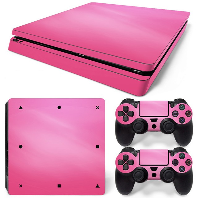 Sony PS4 PLAYSTATION 4 Slim Skin Sticker Screen Protector Set Pink