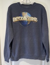 Universal Studios Sweatshirt Mens Large Blue Spellout Graphic Pullover