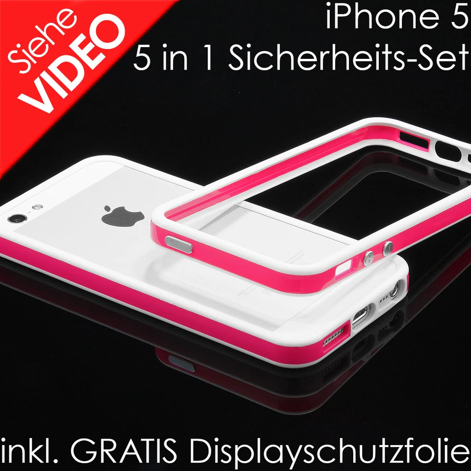 Funda De Silicona TPU Para Apple iPhone 5 5s SE Bumper Protección Blanco Rosa - Imagen 2 de 4