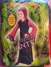 Girls Hooded Countess Halloween Renaissance Costume Size 12-14