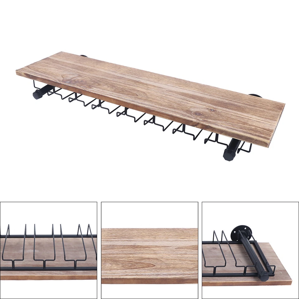 Estante de vino colgante soporte de vidrio estante montaje en pared estante de champán barra decoración 36" EE. UU. Foto 2 de 4