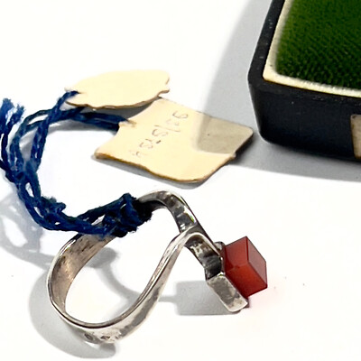 Bague Vintage En Argent Massif Avec Pierre - Taille 54, Très Bon état