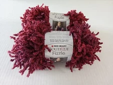 Red Heart Boutique Fizzle Yarn Cranberries 9903 3.5 oz each Lot of 2 Skeins