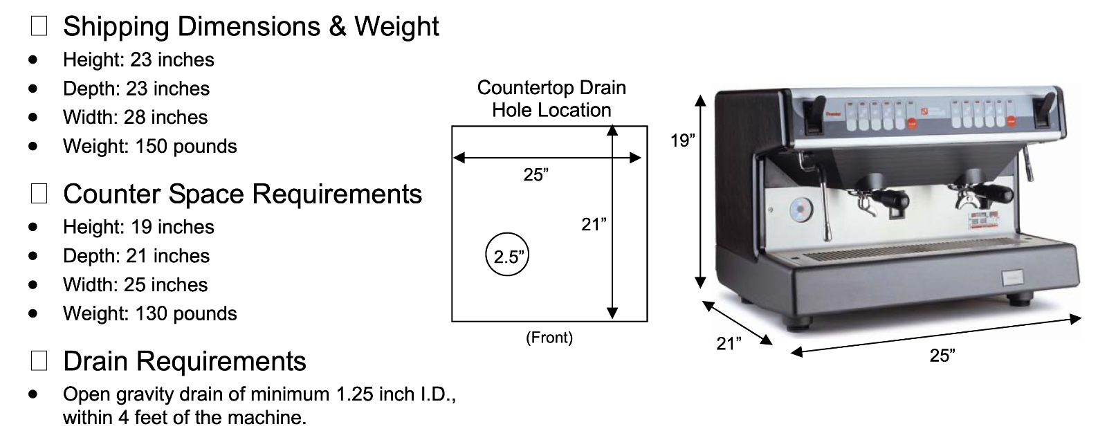 NUOVA Simonelli Premier Maxi commercial 2 cup espresso machine Made In
