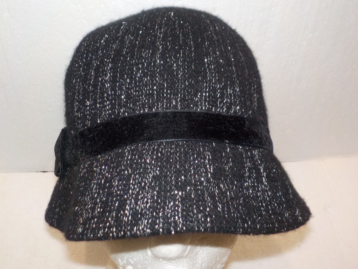 Attention Wool Blend Dressy Bucket Hat Velvet Bow Black  display picture 1