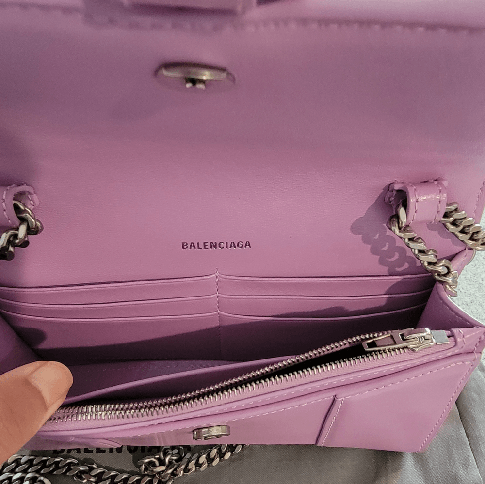 NEW Balenciaga lilac wallet on chain crossbody leather bag | eBay