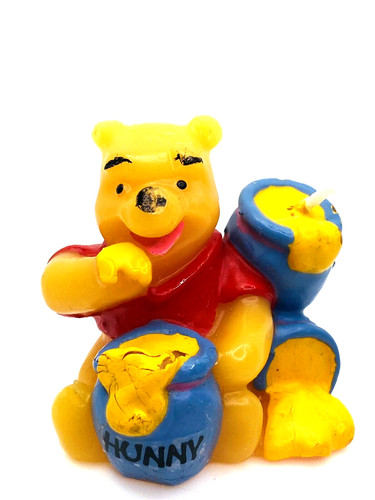Disney Vintage Winnie The Pooh Figure Candle 2.5" Hunny Pots Cake Topper