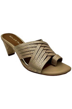 Donald Pliner Women's Alannis Leather Heeled Sandal Pale Gold