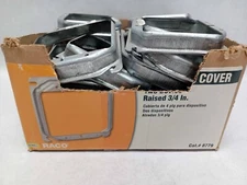 Lot of 5 Hubbell RACO 8779 - 2-Gang Square Electrical Box Cover Raised 3/4"  NEW