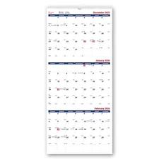 2026 Brownline C171128 3-Month Wall Calendar, 12-1/4 x 27"