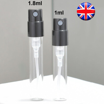 100X 1ml Glass Spray Bottles for Perfume Sample Mini Vials