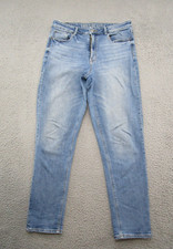 American Eagle Women's Medium Wash Stretch Blue Denim Mom Jeans Size 6 Re