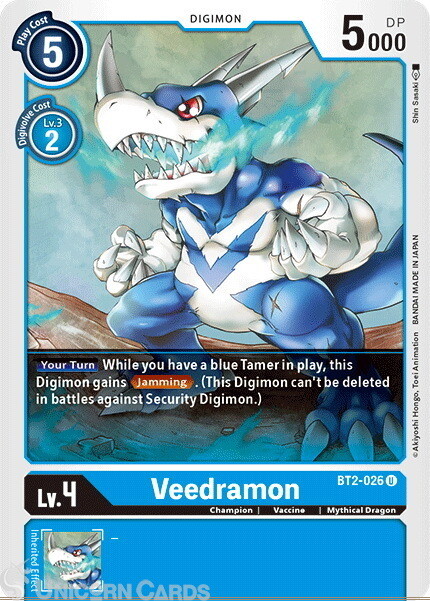 BT2-026 Veedramon Uncommon Mint Digimon Card