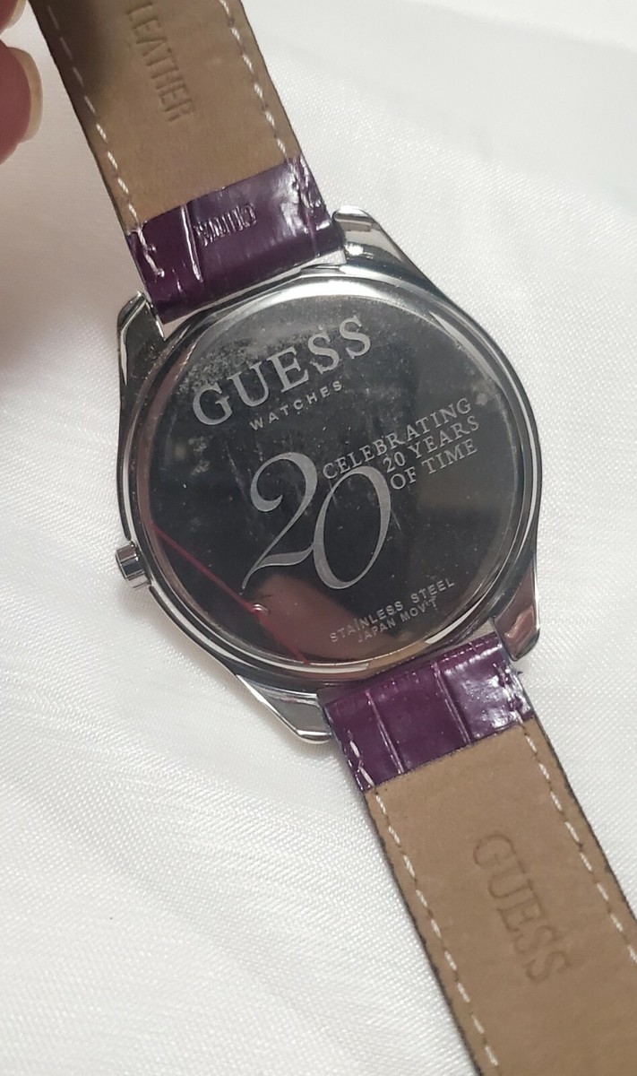 NIB Guess 20 Years Of Time Genuine Leather Swarovski Crystal  display picture 1