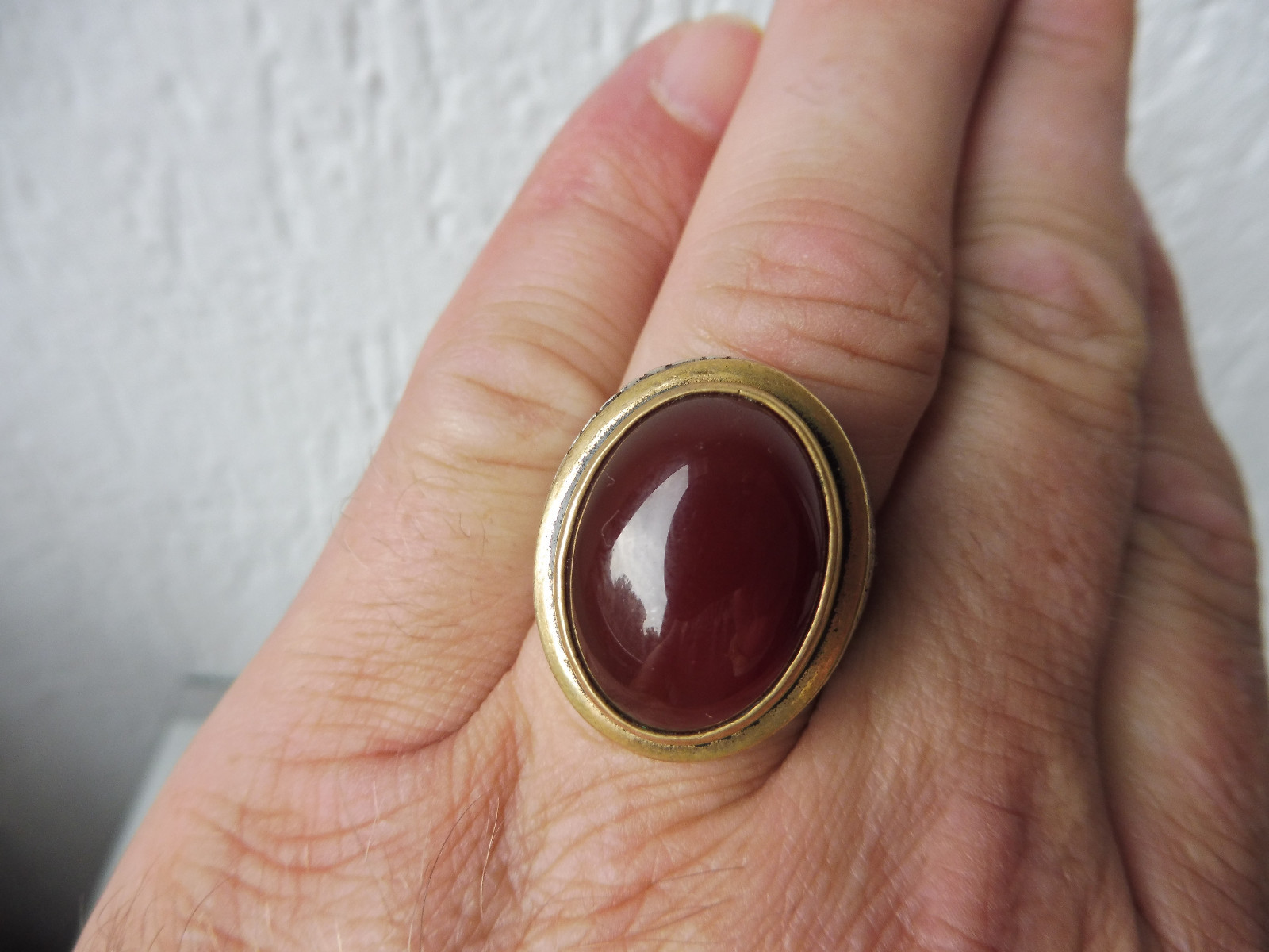 Very nice old ring size 925 silver with brown red stone