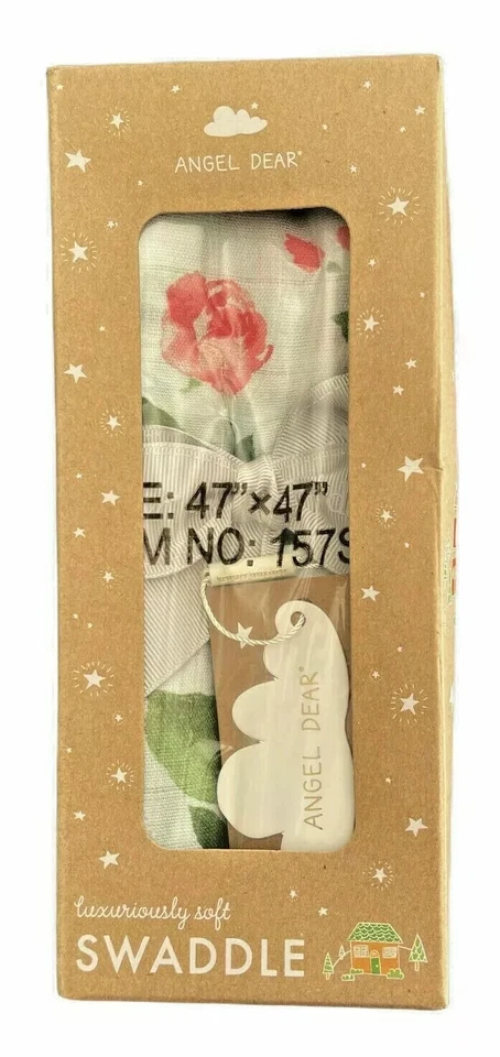 Angel Dear Lujosa Manta Suave para Bebé - Grande 47x47" Azul Verde Floral Foto 3 de 4