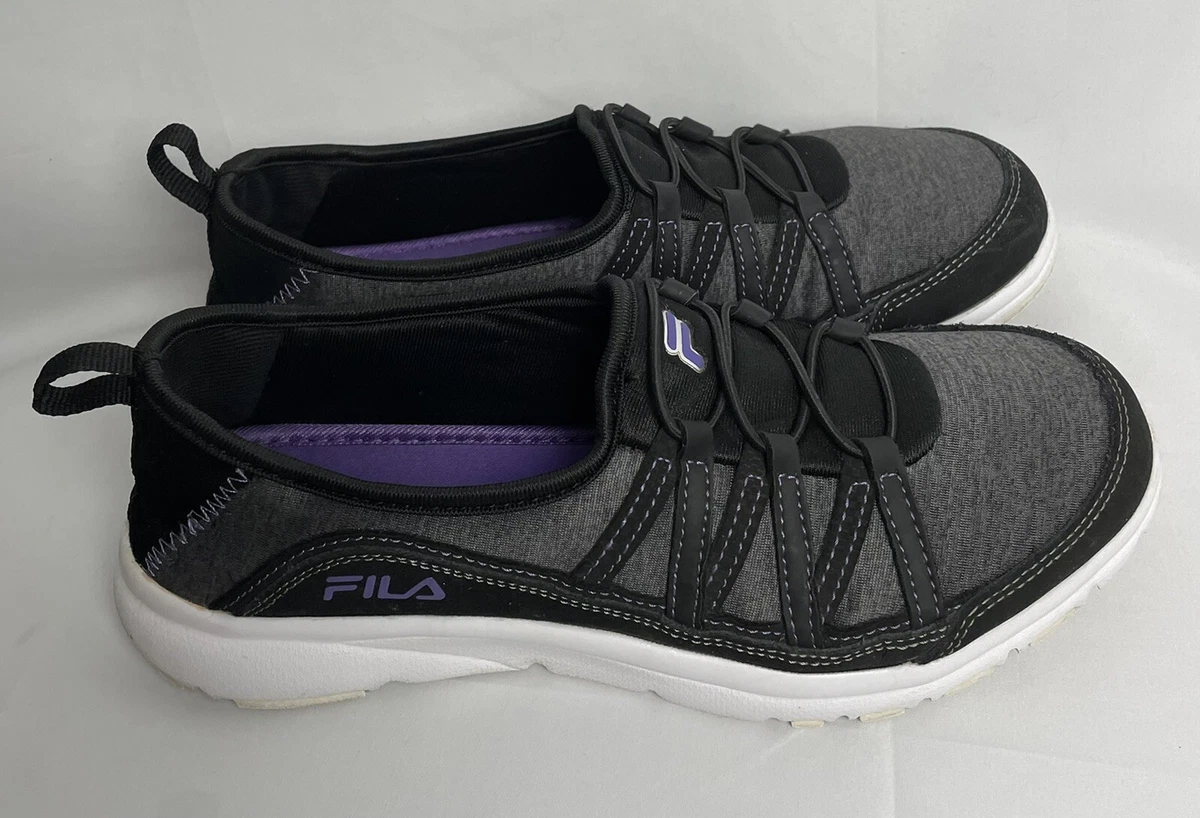 Fila Women s Pilota 5SG30294 970 Gray Black Sneaker Shoes Slip On
