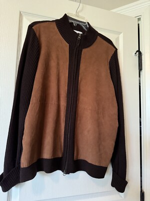 Jaclyn Smith Classic Plus brown suede sweater jacket, Size L-XL