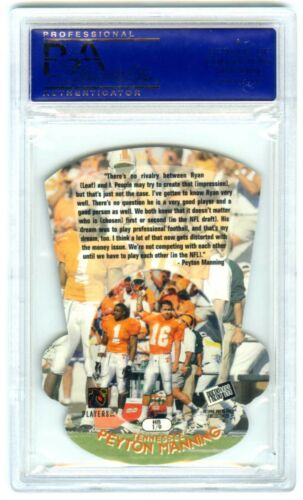 PEYTON MANNING~POP 14~1998 PRESS PASS HEAD BUTT DIE-CUT PSA-10 GEM ROOKIE RC#HB1 - Picture 2 of 2