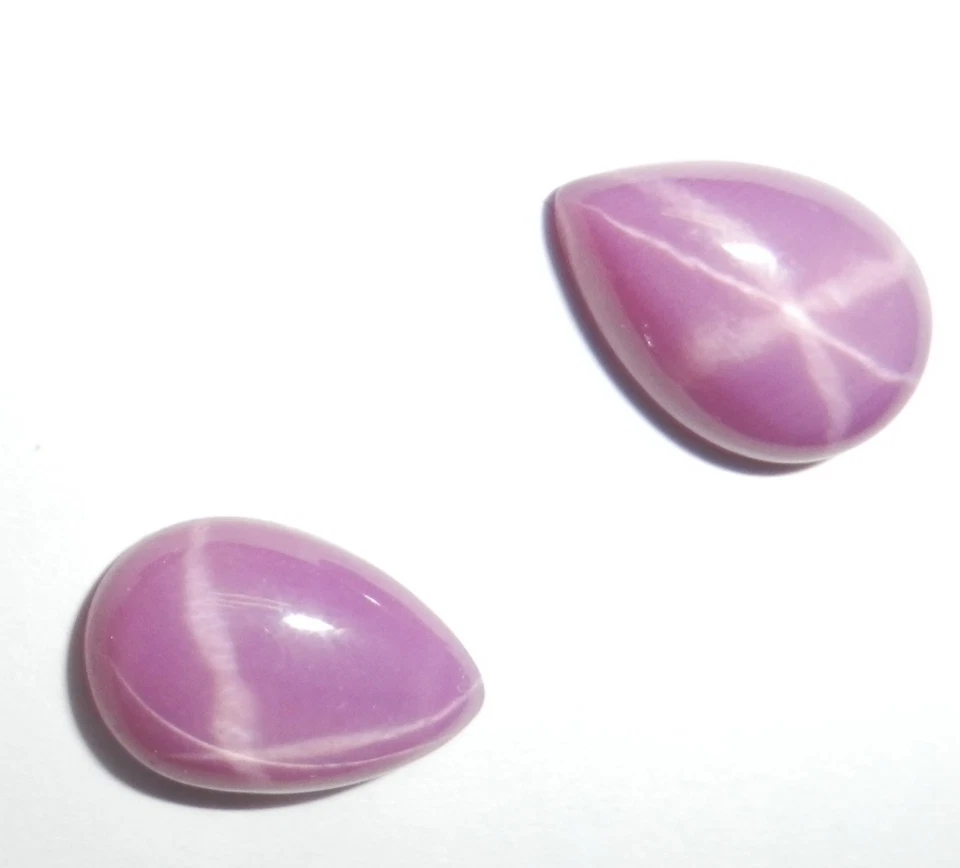 Opaque Star Ruby Pear 13x9 mm Cabochon 6 Rayed Lab-created Stone 1 piece Lot - Image 4 of 4