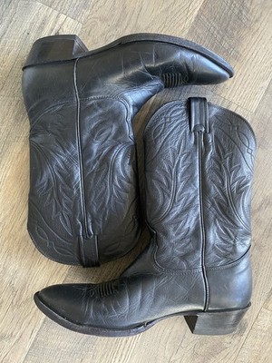Nocona Mens Size 11 Black Classic Outdoor Leather Western Cowboy Pull On Boots Men main image 3