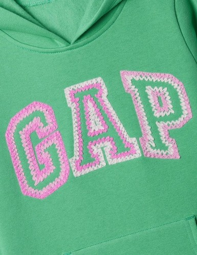 Girl's GAP Green Cotton Logo Hoodie Hooded Jumper Size XXL 14 - 16 - Picture 2 of 3