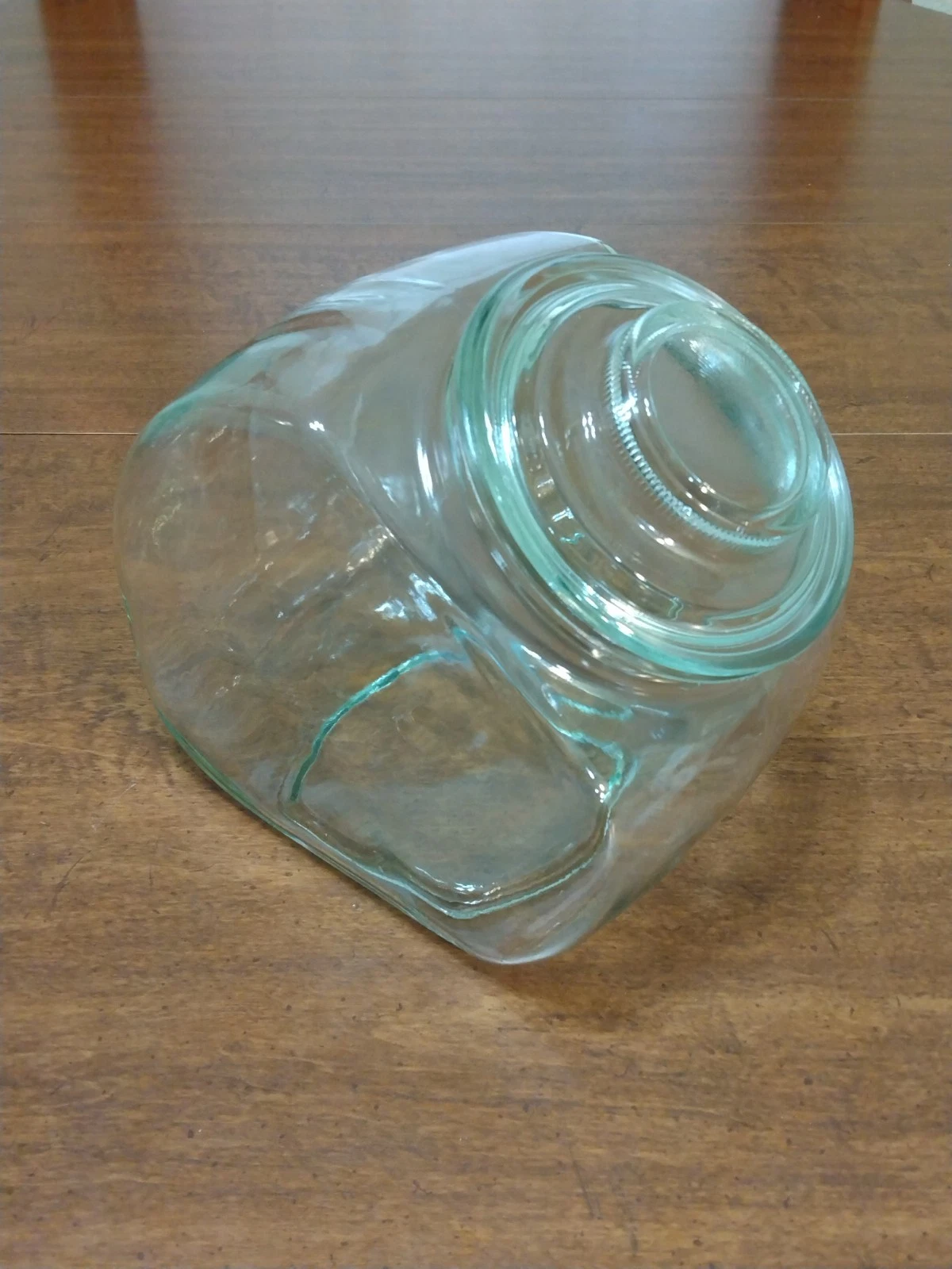 Vintage Candy Shop Tilted Clear Glass Jar With Glass Lid