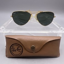 Vintage 1980s Ray Ban Bausch Lomb RB3044 Aviator L0207 Gold/Green 52-14
