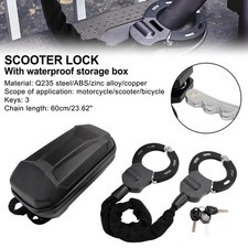 Motorcycle Bike Electric Scooter Lock with Key 60cm Chain Lock Anti Theft W/Bag#