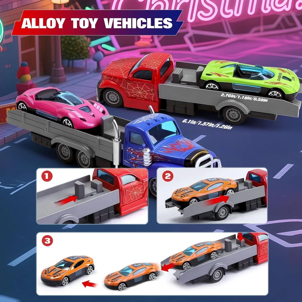 Calendario de Adviento 24 Piezas con Vehículos de Juego - Caja de Juguetes Cuenta Regresiva de Navidad... Foto 4 de 4