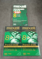 Lot of 3 Sealed New Maxell T-160 VHS Tapes 8 Hrs