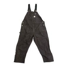 Carhartt Men's Double Knee Overalls Size 46x28 Dark Brown