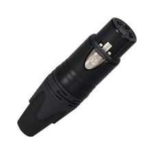 Image of Neutrik Gold Plated 3 Pin XLR In-Line Socket Connector Solder Tags Black