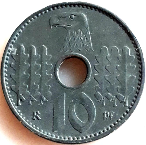 GERMANY : REICHSKREDITKASSEN 10 REICHSPFENNIG 1940 A KM 99 PERFECT CONDITION !