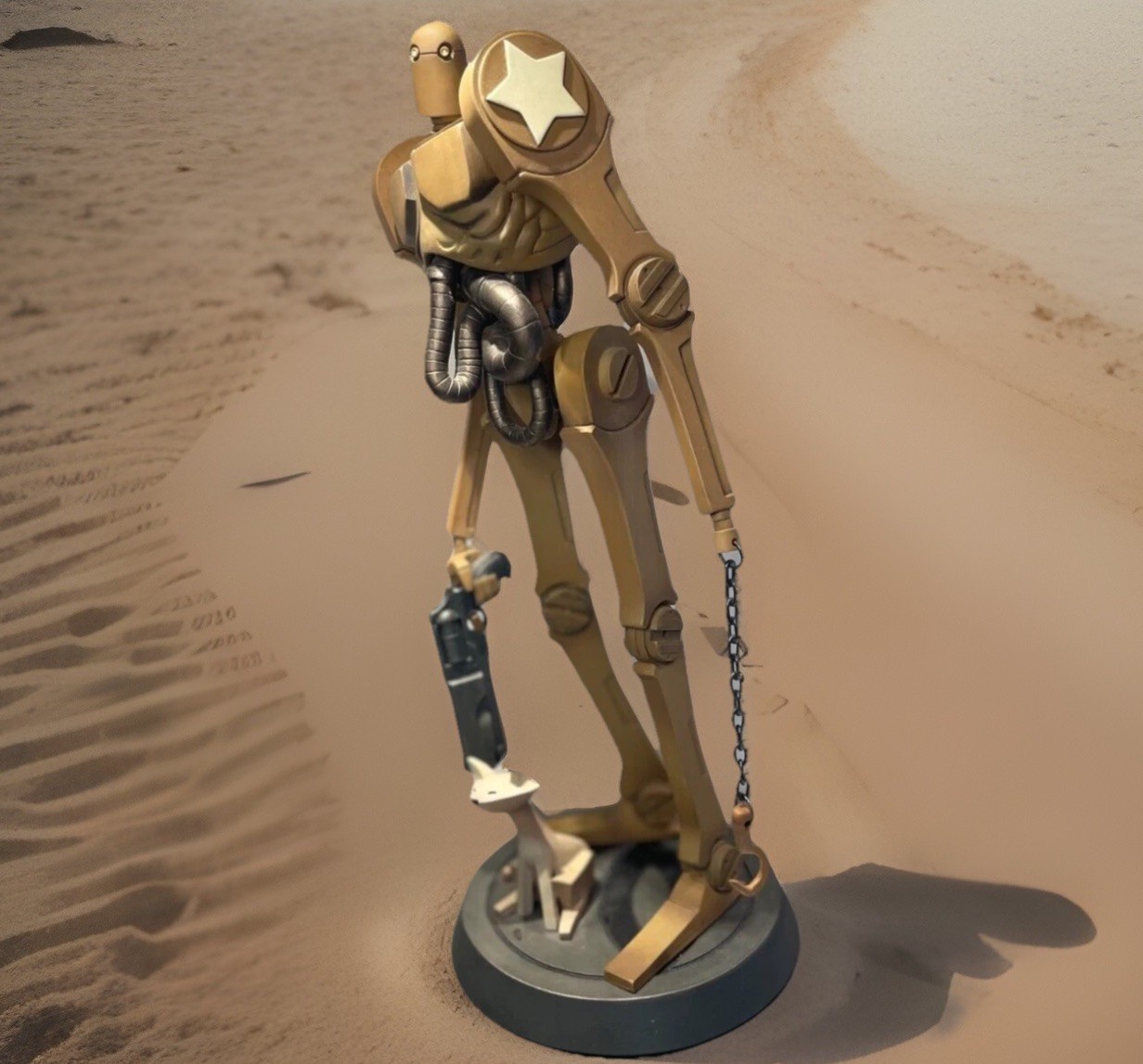 SIDESHOW POPBOT & KITTY 15"  POLYSTONE STATUE Ashley Wood 1:6 GI Robot REPAIRED