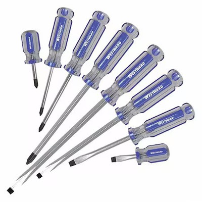 Westward 401L75 Screwdriver Set, 8 Pcs, Acetate