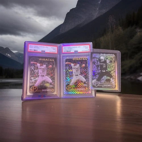 2024 Topps Chrome Paul Skenes Negative Refractor RC Rookie Card + Two PSA 9s