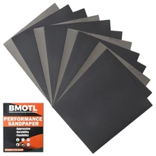 Sandpaper Sheets 320 Grit 9x11 12pcs Wet Dry Silicon Carbide Wood Metal Finish